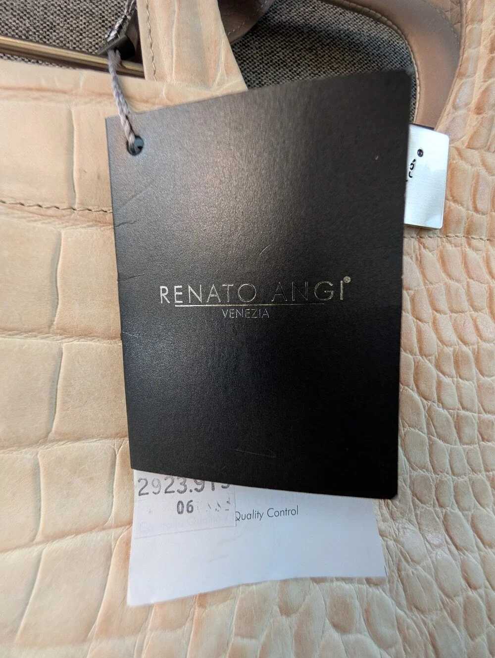 RENATO ANGI VENEZIA CROCO SATCHEL BAG